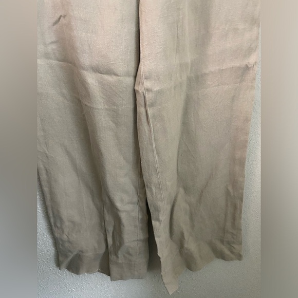 NWOT, Michael Kors Linen Khaki Slacks High Waisted Pockets Women’s Size 6 Pants - Picture 4 of 16